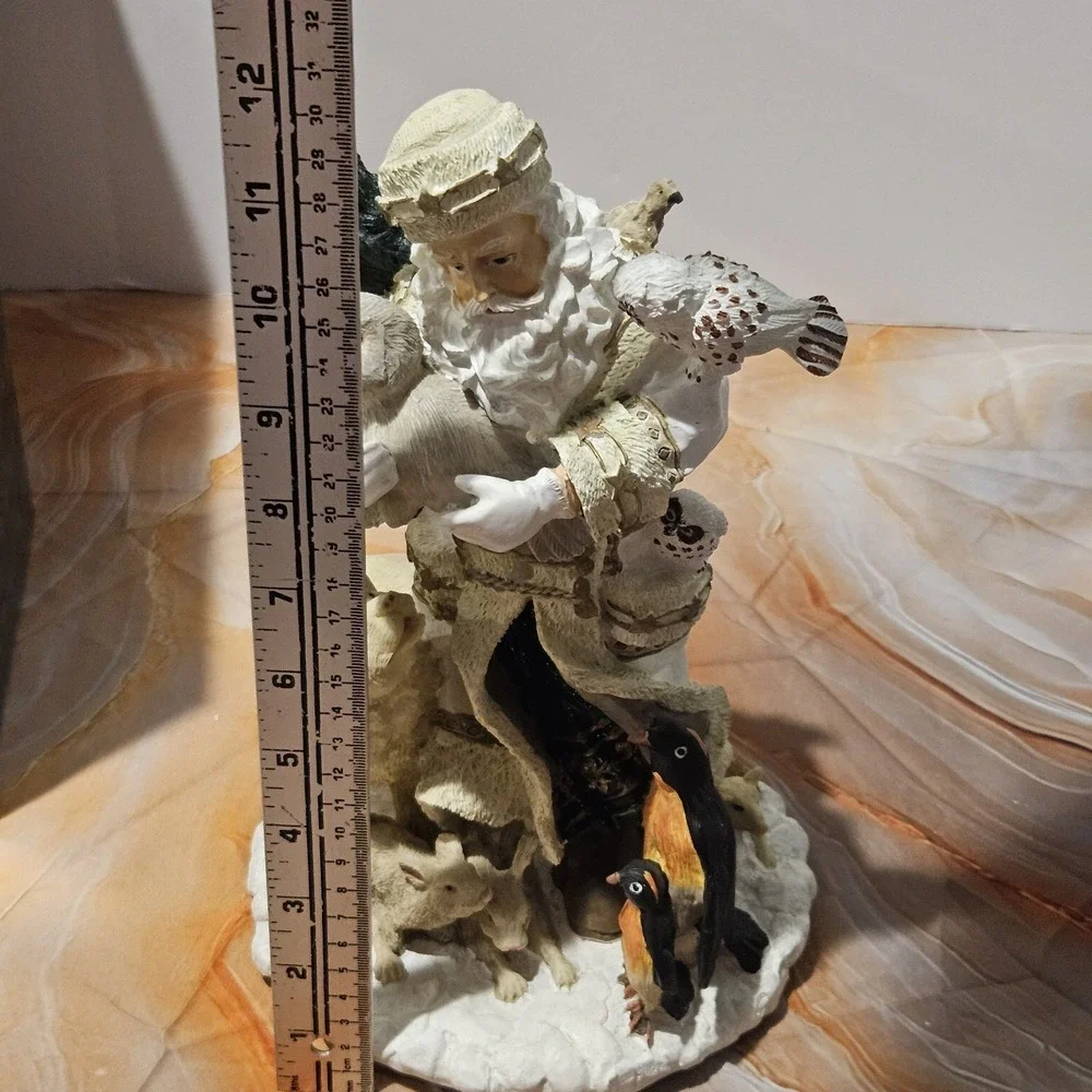 Vintage Kirklands Cedar Creek White Santa With Animals 12